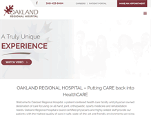 Tablet Screenshot of oaklandregionalhospital.com